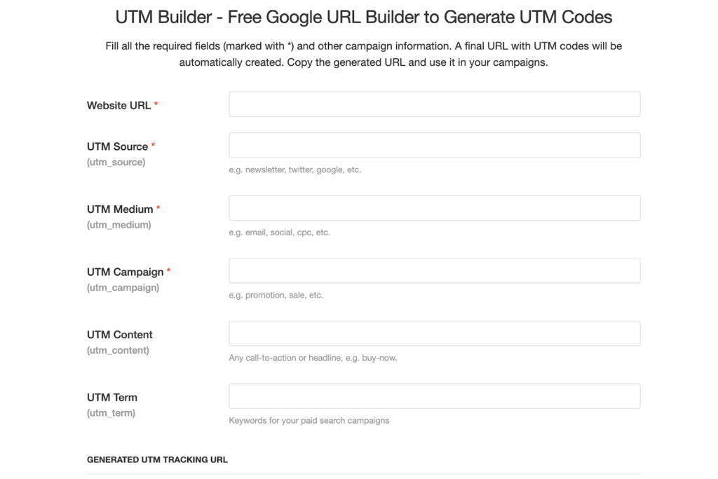 image of google UTM builder