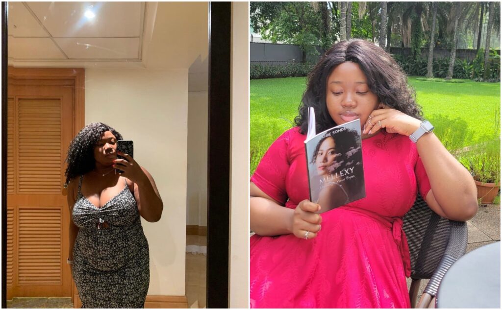 A selfie of Chiamaka (Left) and her whilst reading a book (Right)