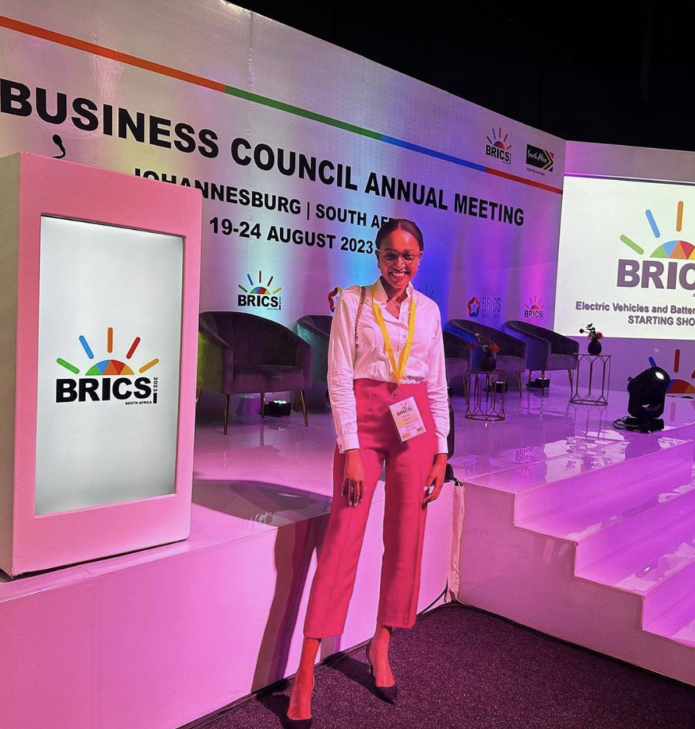 Melissa at BRICS, South Africa, as a speaker